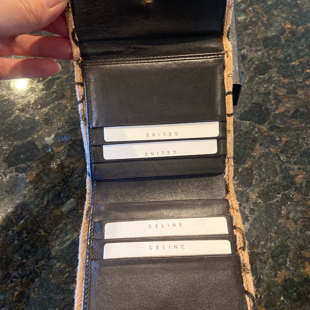 Celine Tan Wallet with Iconic Logo Pattern - Picture 2 of 4